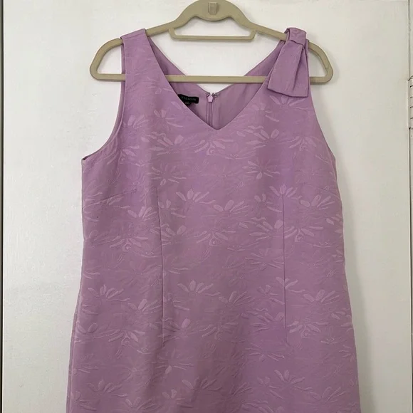 Talbots Jacquard Lavender Sleeveless Dress - Picture 2 of 4